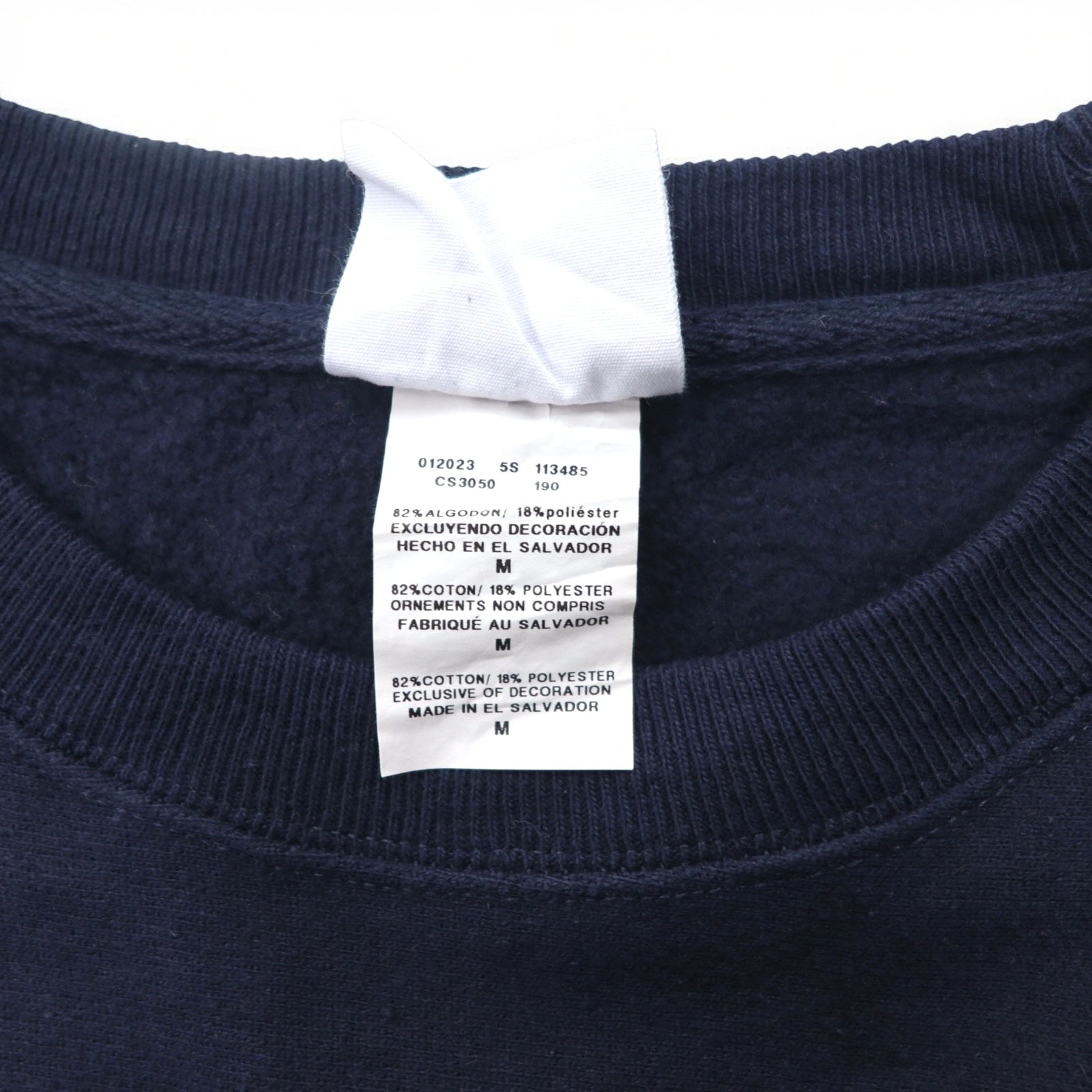 Champion Reverse Weave REVERSE WEAVE Felpa XL Blu navy Stampa COLLEGE Etichetta blu Ri-edizione Fatta a El Salvador