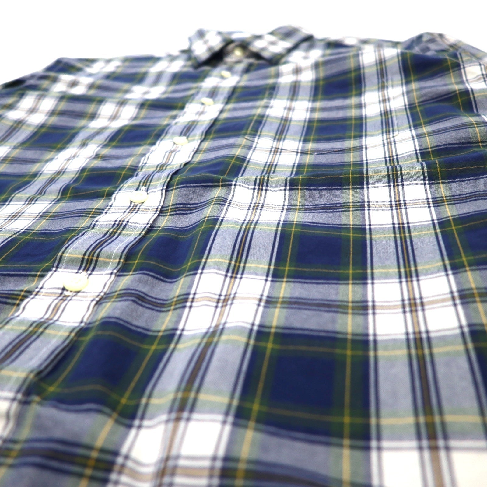Camicia a quadri NAUTICA, taglia M, blu navy, motivo tartan multicolore, in cotone, prodotta a Mauritius.