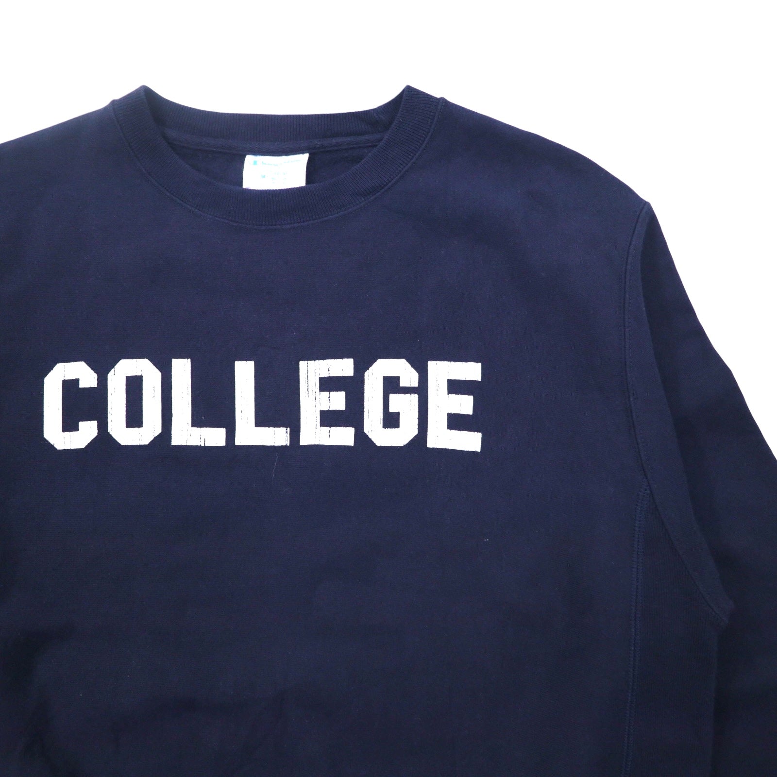 Champion Reverse Weave REVERSE WEAVE Felpa XL Blu navy Stampa COLLEGE Etichetta blu Ri-edizione Fatta a El Salvador