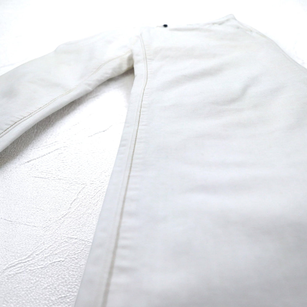 INCOTEX jeans dalla Romania, taglia M, bianchi, in cotone, modello TOMM SLIM, con patch in pelle e chiusura a zip.