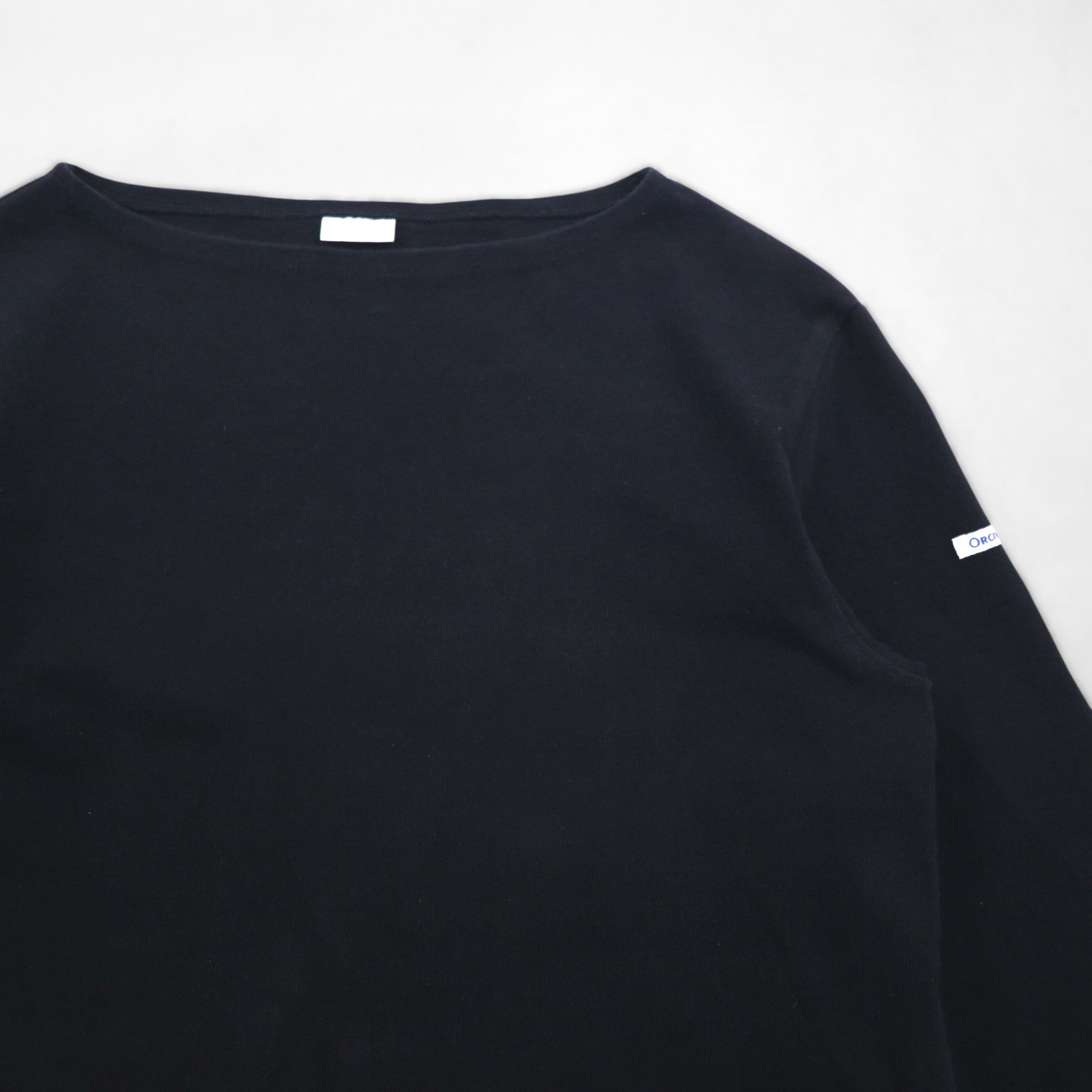 ORCIVAL フランス製 バスクシャツ ボートネック ロンT M ブラック コットン H19 954047