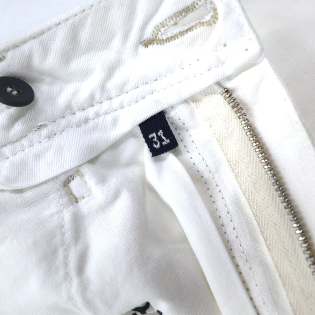 INCOTEX jeans dalla Romania, taglia M, bianchi, in cotone, modello TOMM SLIM, con patch in pelle e chiusura a zip.