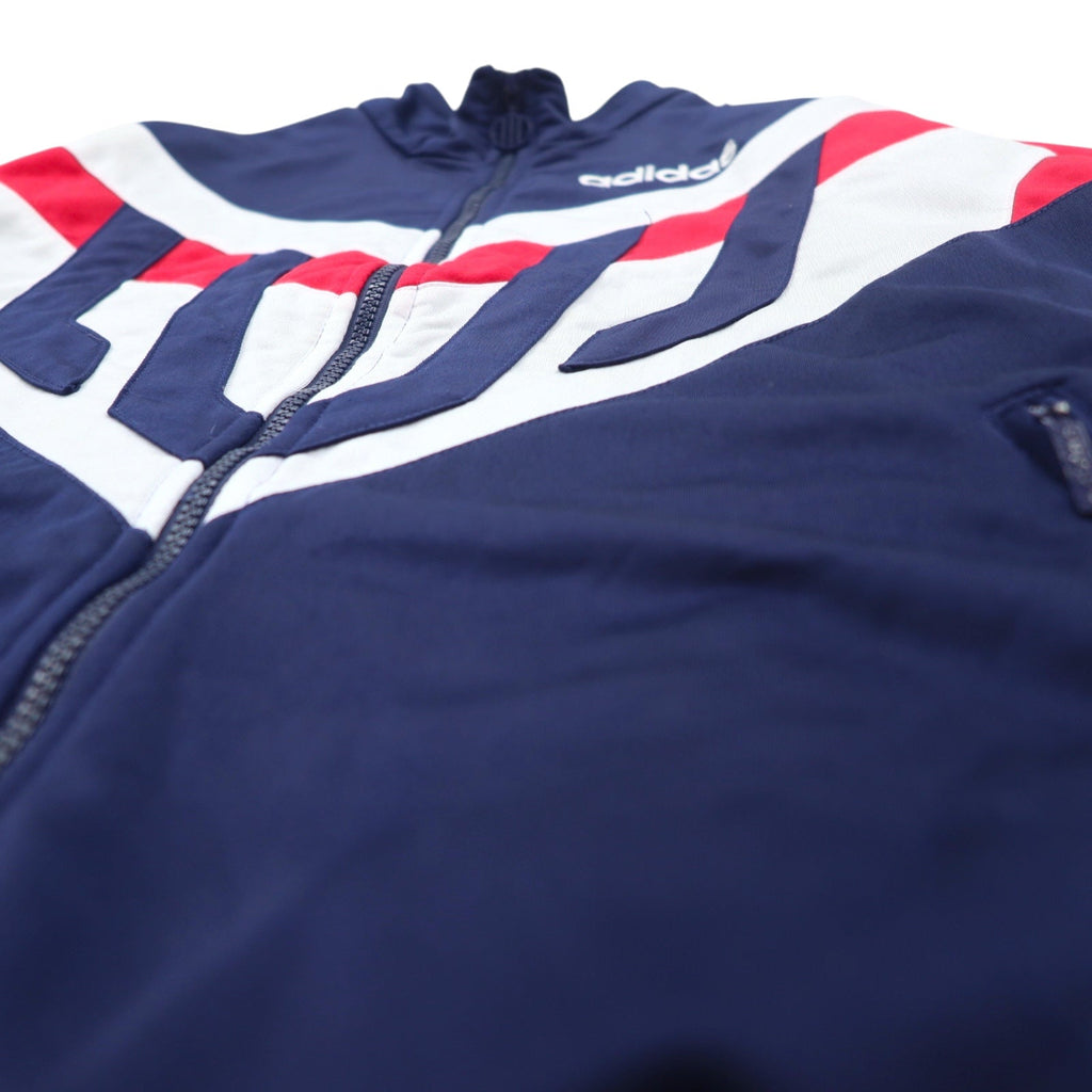 adidas tuta sportiva anni '90 giacca da allenamento L blu navy poliestere logo ricamato 3 strisce