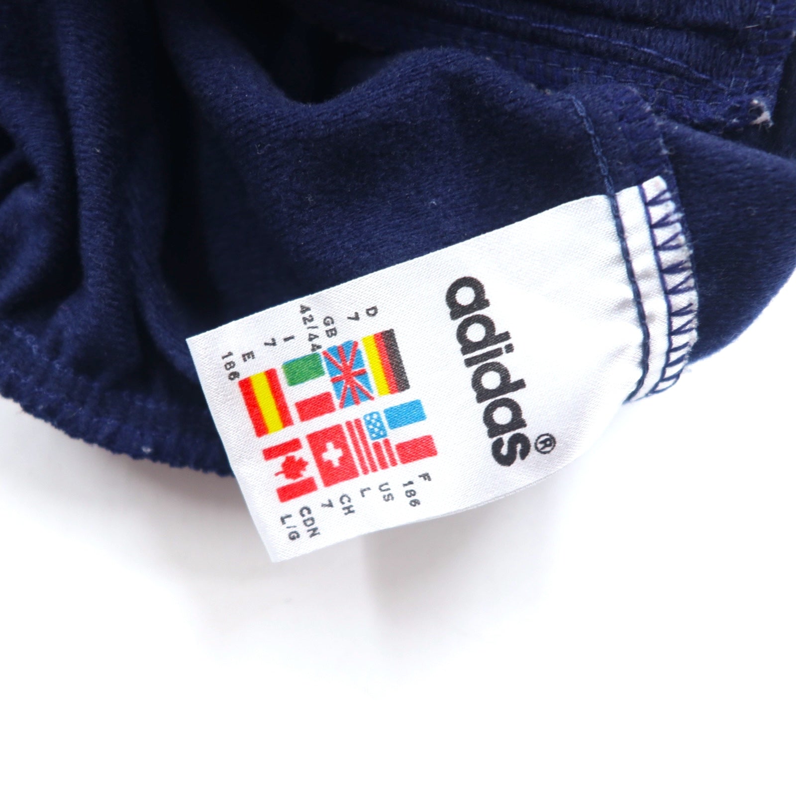 adidas tuta sportiva anni '90 giacca da allenamento L blu navy poliestere logo ricamato 3 strisce