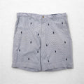 POLO RALPH LAUREN Pantaloncini in seersucker, lunghezza a metà coscia, taglia L, a righe blu e bianche, CLASSIC FIT, ricamo "all-over pony"