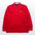 BURBERRY GOLF Polo a maniche lunghe S Rosso Cotone Taschino sul petto Logo ricamato