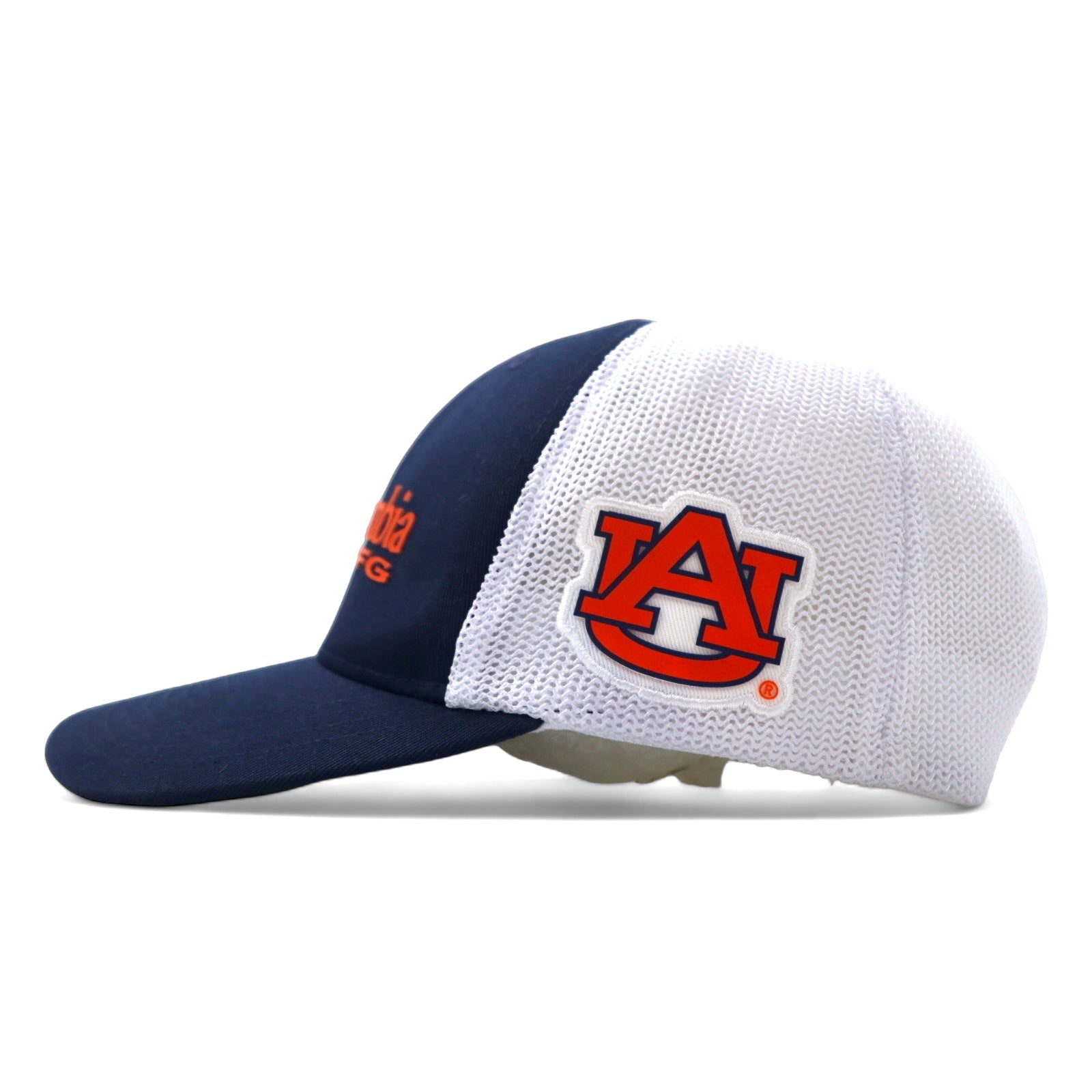 Columbia PFG Cappellino in Rete S/M Blu Scuro Bianco Cotone Poliestere FLEXFIT Università di Auburn NCAA CU0115