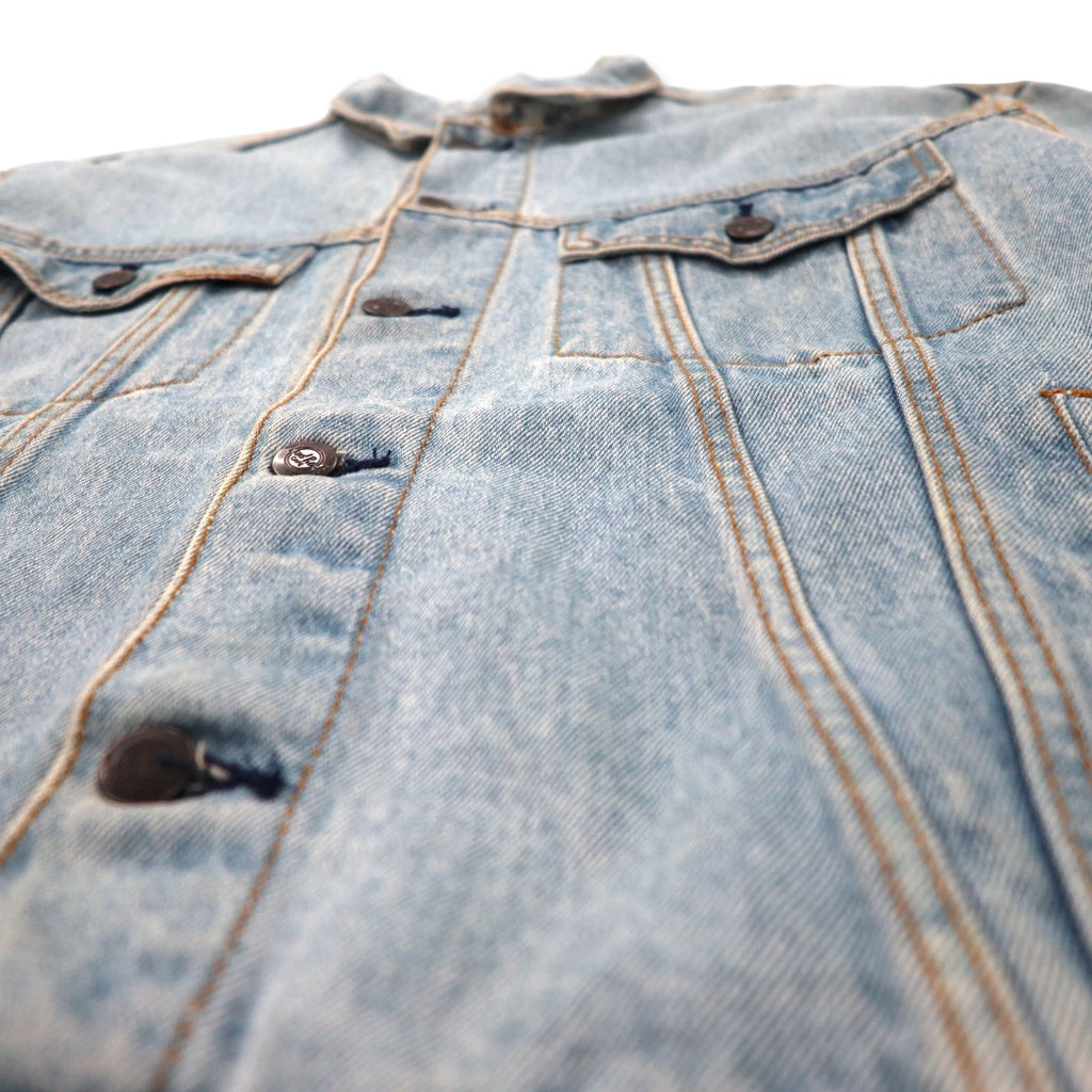 Hard Rock Cafe anni '90 Giacca di jeans L Blu Lavaggio acido Cotone Logo ricamato sulla schiena