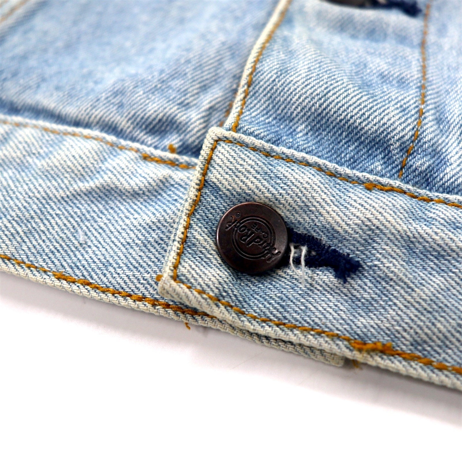 Hard Rock Cafe anni '90 Giacca di jeans L Blu Lavaggio acido Cotone Logo ricamato sulla schiena