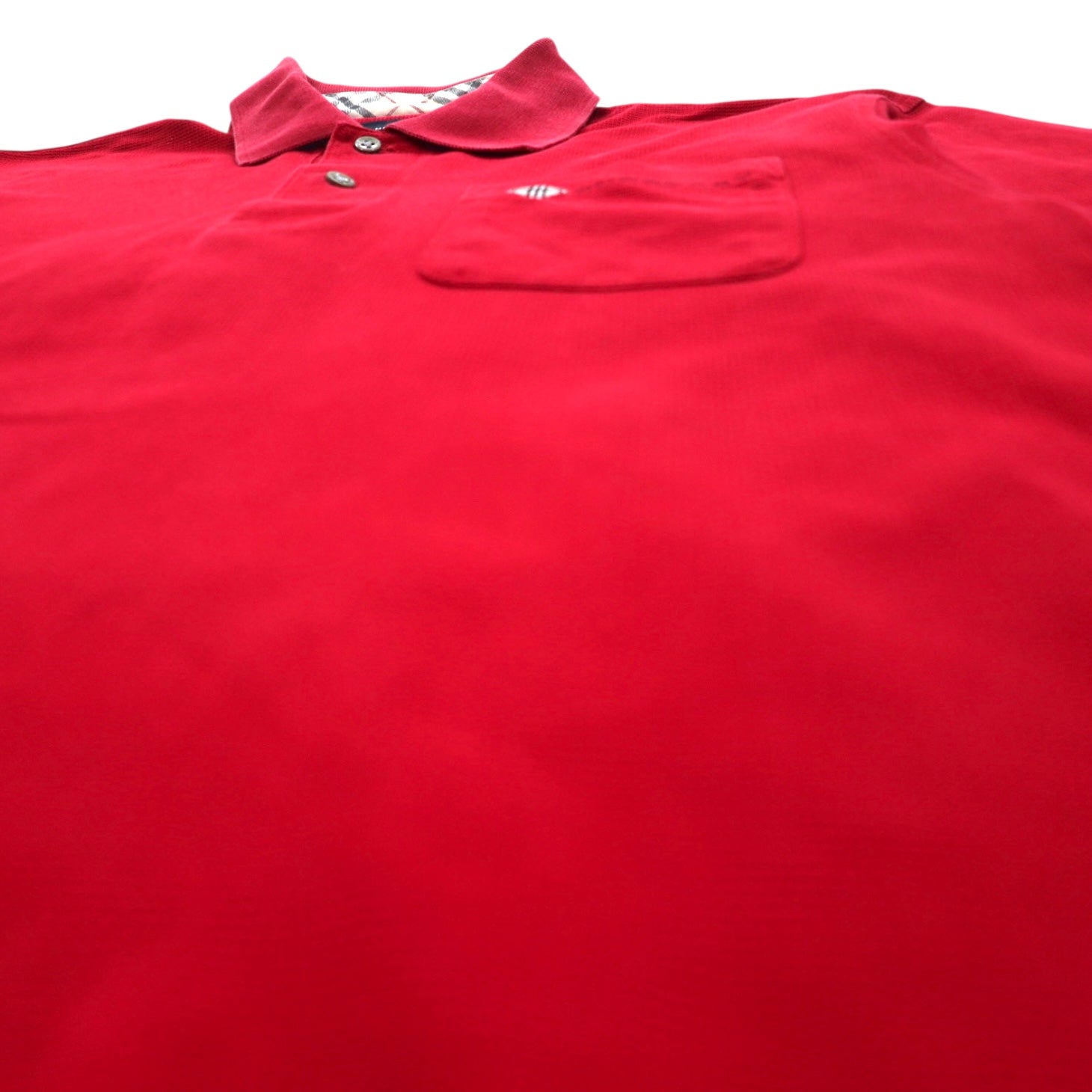 BURBERRY GOLF Polo a maniche lunghe S Rosso Cotone Taschino sul petto Logo ricamato