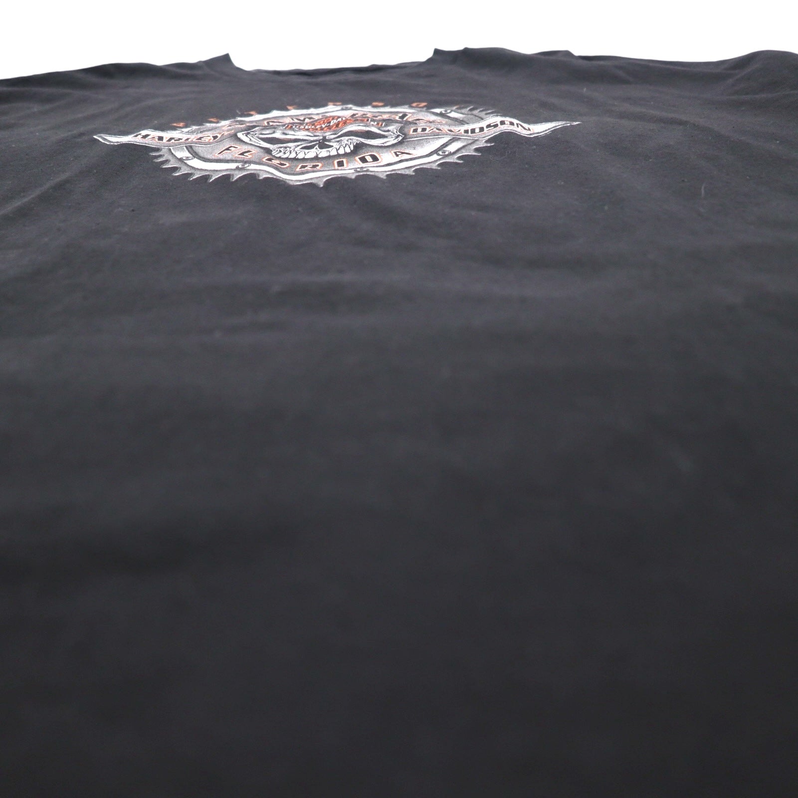HARLEY DAVIDSON T-shirt con stampa teschio su entrambi i lati 3XL oversize nera in cotone MIAMI BEACH