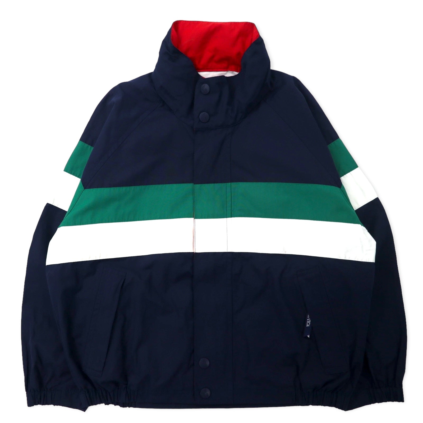 nautica Giacca a vela anni '90, taglia M, blu navy, cotone, cappuccio a scomparsa