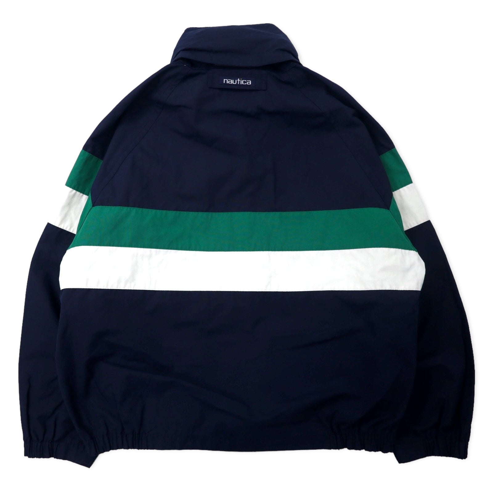 nautica Giacca a vela anni '90, taglia M, blu navy, cotone, cappuccio a scomparsa