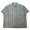 pierre cardin 90年代 レトロ 総柄 半袖シャツ アロハシャツ 3XLT グレー コットン ビッグサイズ