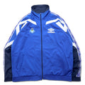 UMBRO Anni '90 Giacca da Tuta L Blu Poliestere Logo Ricamato Nastro Logo