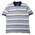 Lee SPORT anni '90, polo a righe, taglia L, blu multicolore, cotone