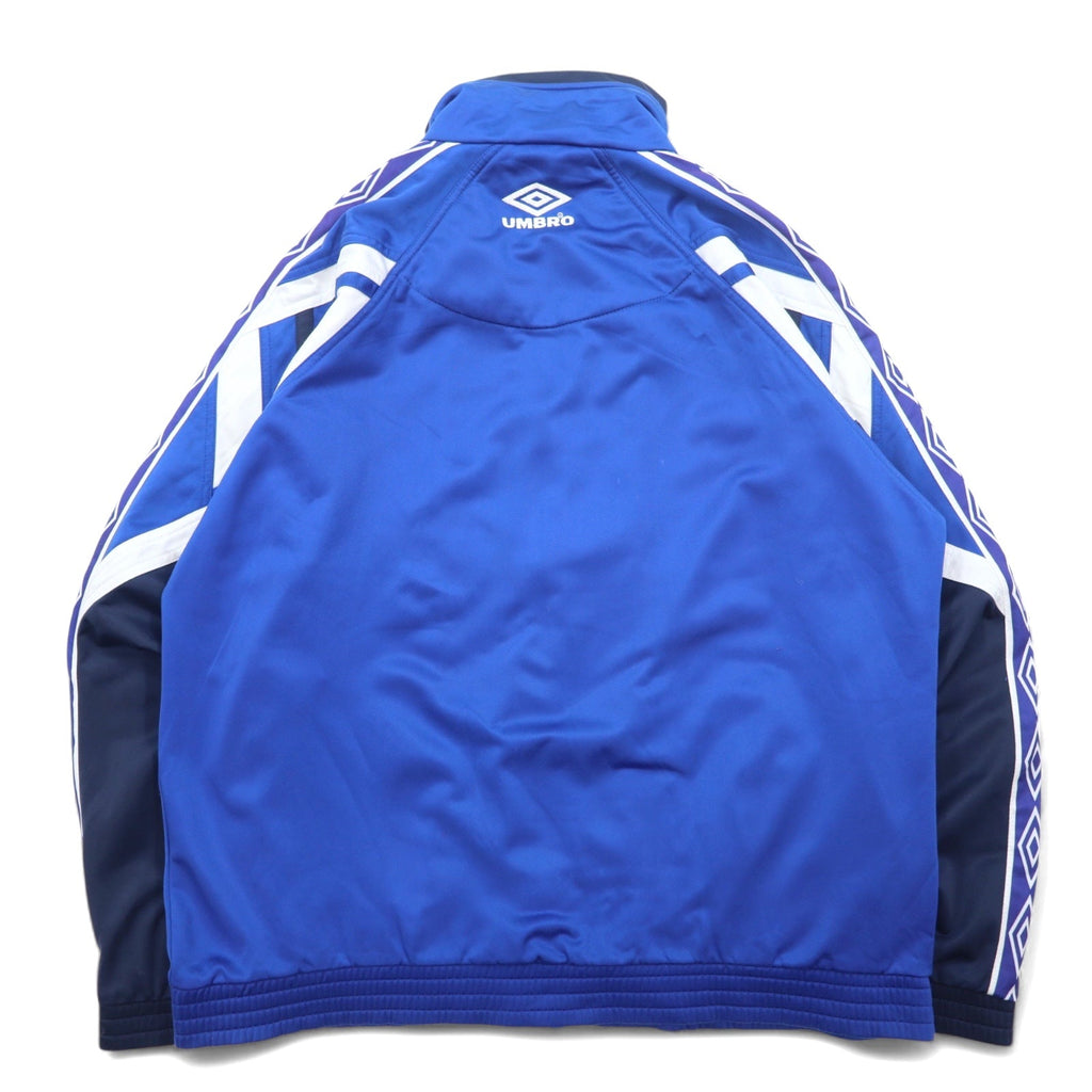 UMBRO Anni '90 Giacca da Tuta L Blu Poliestere Logo Ricamato Nastro Logo