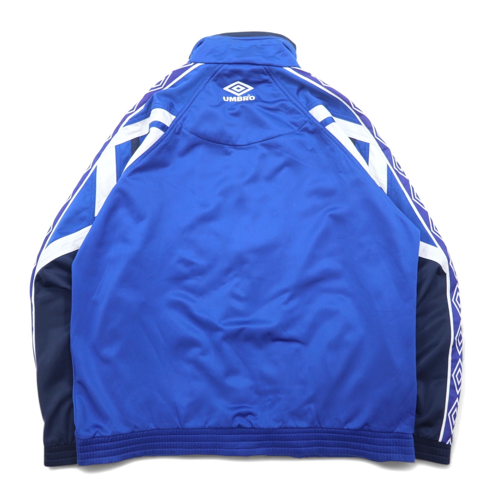 UMBRO Anni '90 Giacca da Tuta L Blu Poliestere Logo Ricamato Nastro Logo