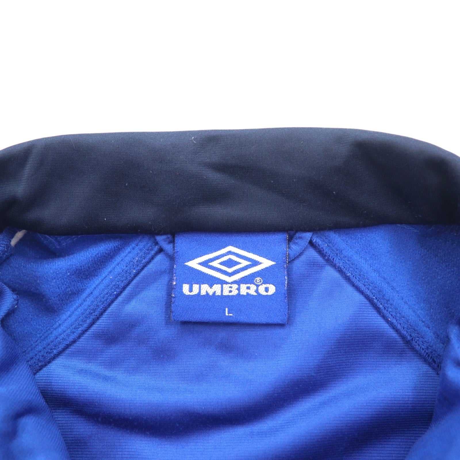 UMBRO Anni '90 Giacca da Tuta L Blu Poliestere Logo Ricamato Nastro Logo