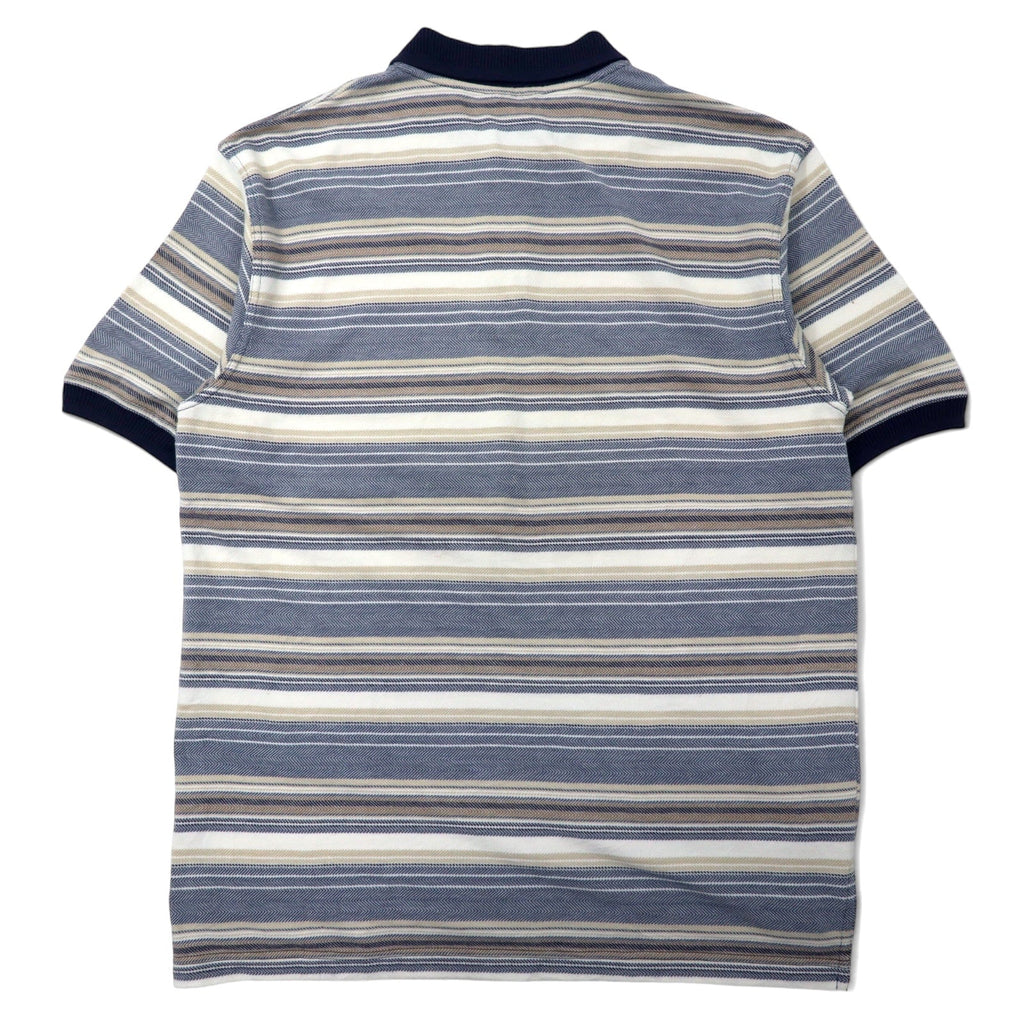 Lee SPORT anni '90, polo a righe, taglia L, blu multicolore, cotone