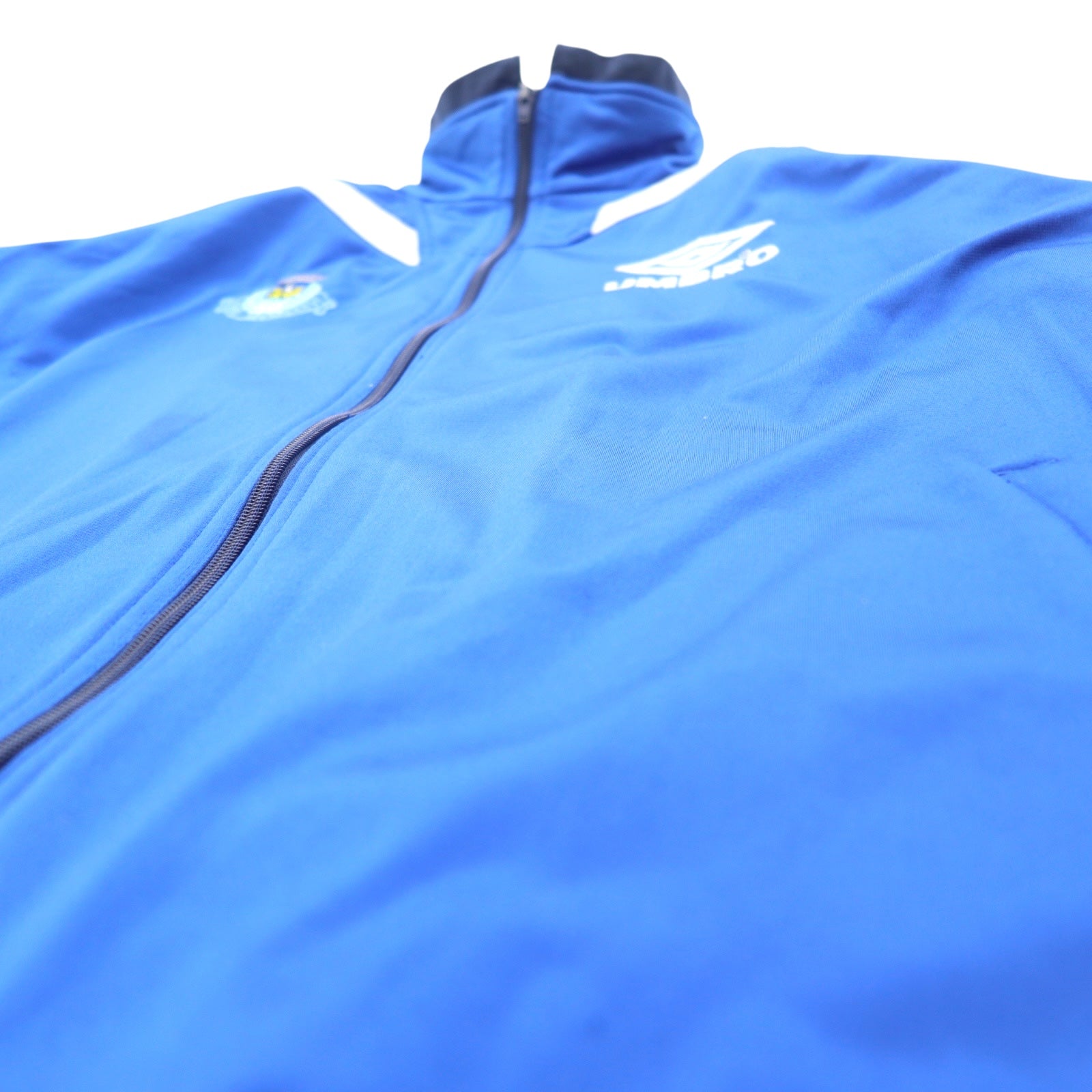 UMBRO Anni '90 Giacca da Tuta L Blu Poliestere Logo Ricamato Nastro Logo