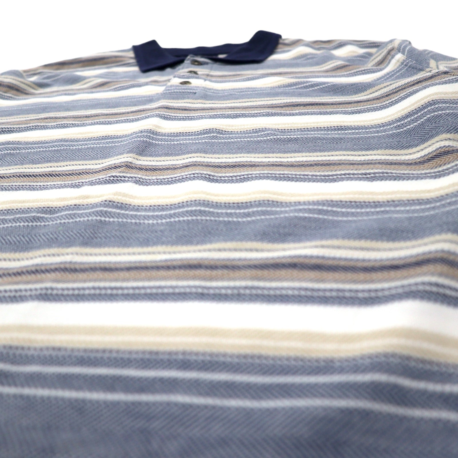 Lee SPORT anni '90, polo a righe, taglia L, blu multicolore, cotone