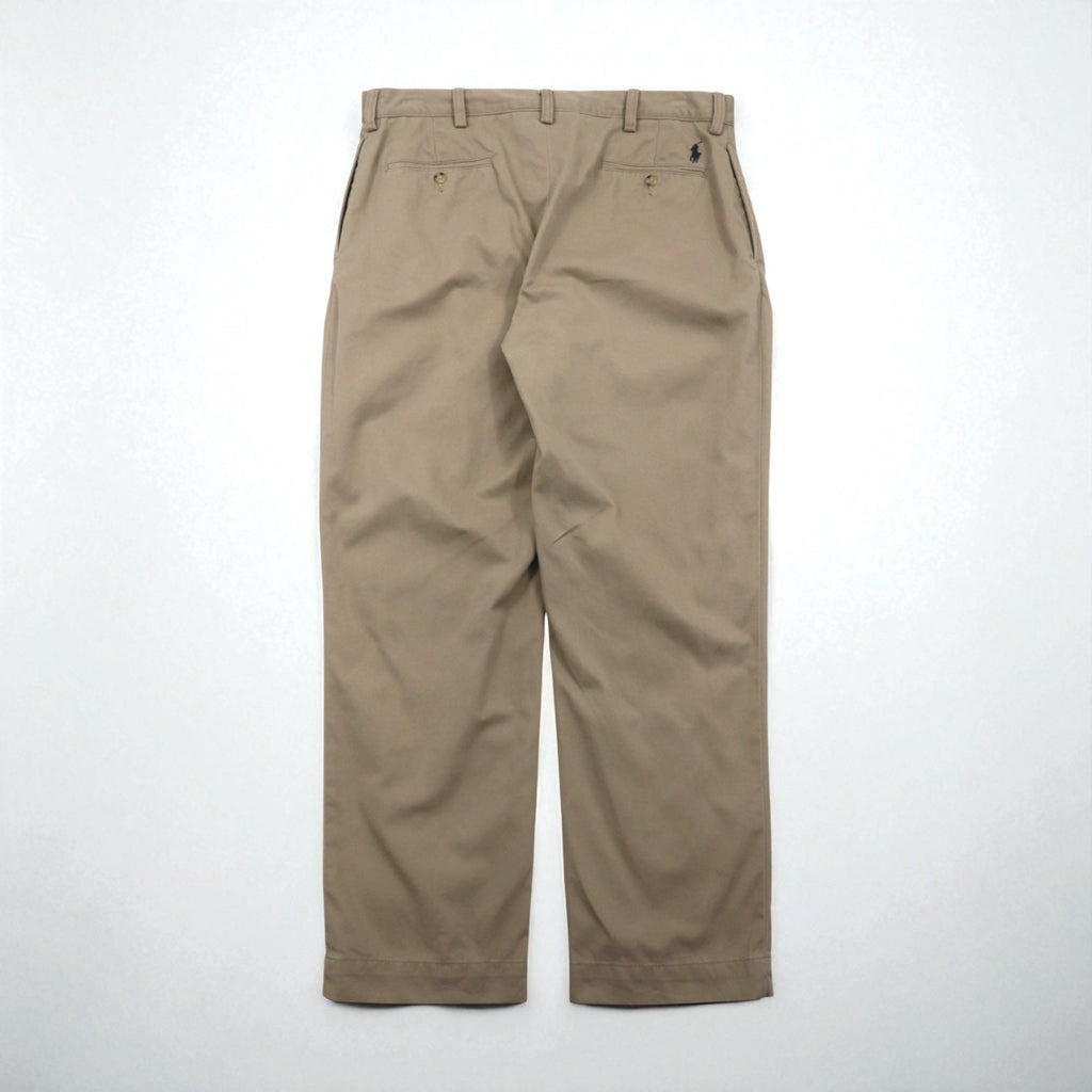 Polo Ralph Lauren 90年代 2タック ワイド チノパンツ ポロチノ L ベージュ プリーツ