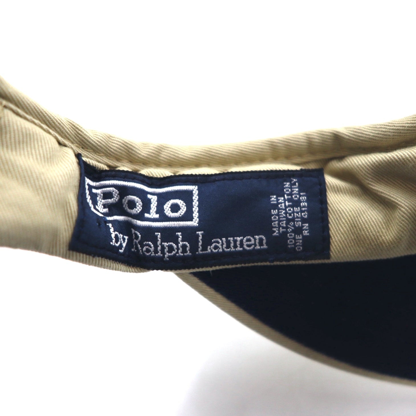 Polo by Ralph Lauren anni '90 visiera cappellino FREE beige con ricamo piccolo pony