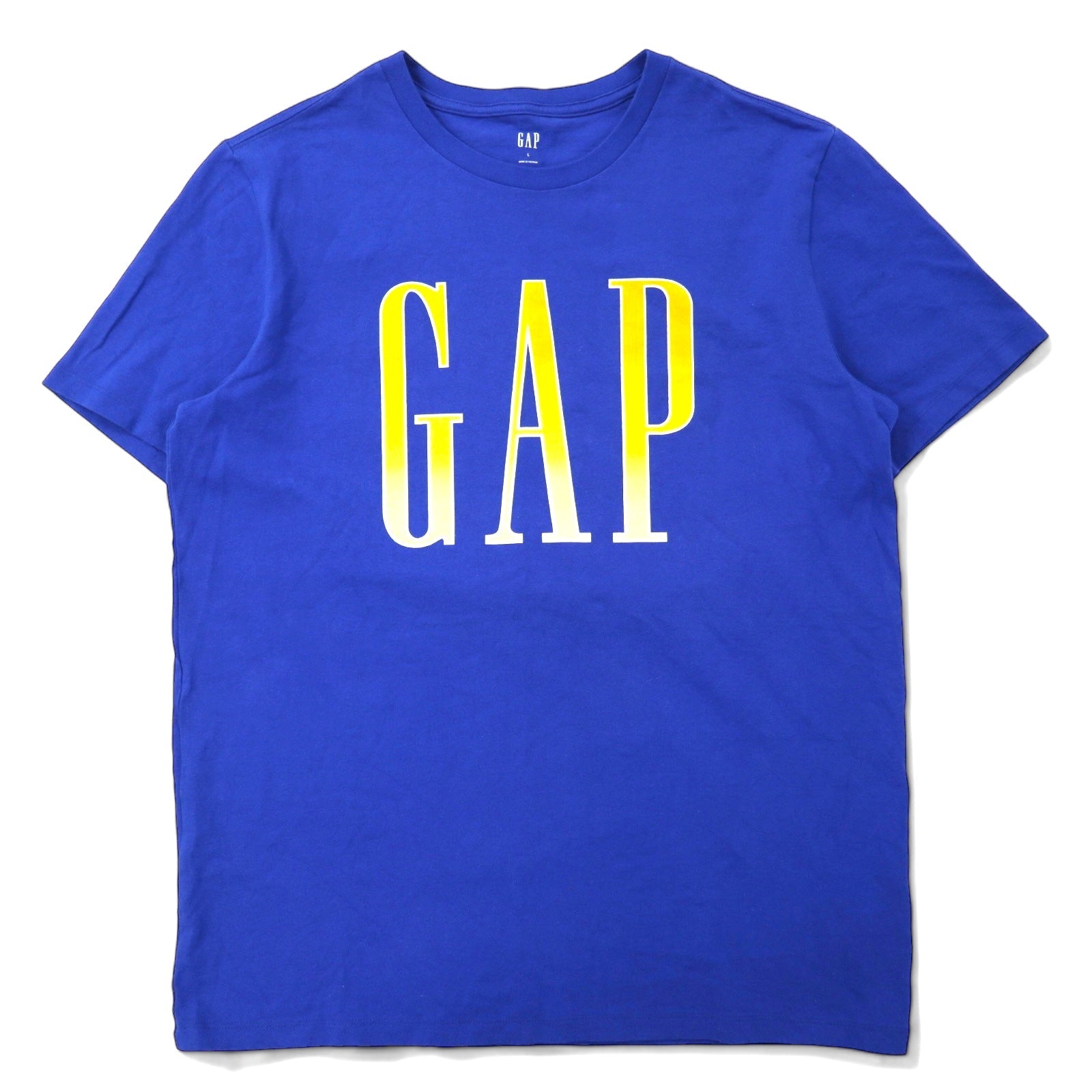 GAP T-shirt con stampa logo, taglia L, colore blu, cotone, GRADIENT LOGO CRISP ROYAL BL TEE 579588-03