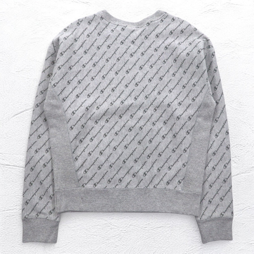 Champion Reverse Weave FELPA TUTTA STAMPA XL Grigio Etichetta blu Riassortimento Made in Honduras