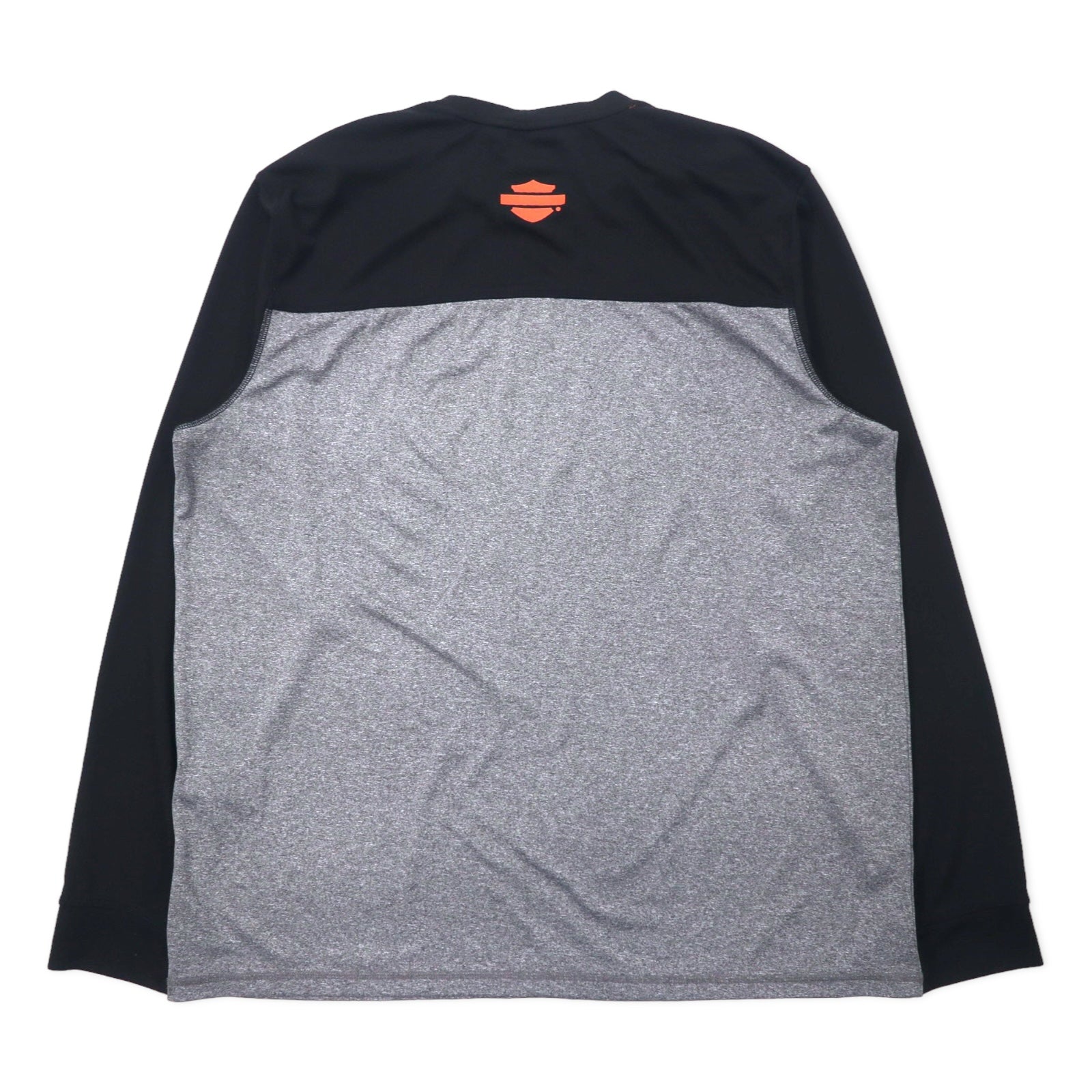 HARLEY DAVIDSON パフォーマンス ロングスリーブ Tシャツ ロンT XL グレー ポリエステル ロゴプリント