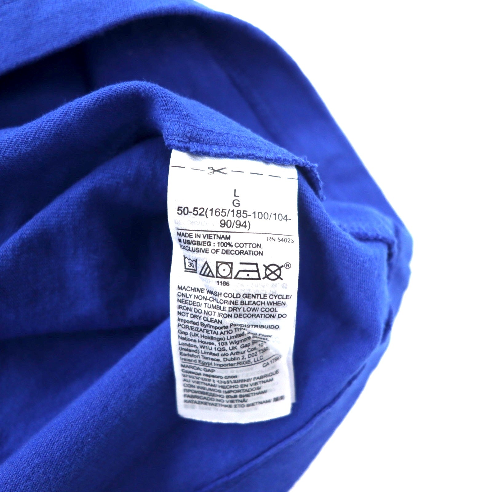GAP T-shirt con stampa logo, taglia L, colore blu, cotone, GRADIENT LOGO CRISP ROYAL BL TEE 579588-03