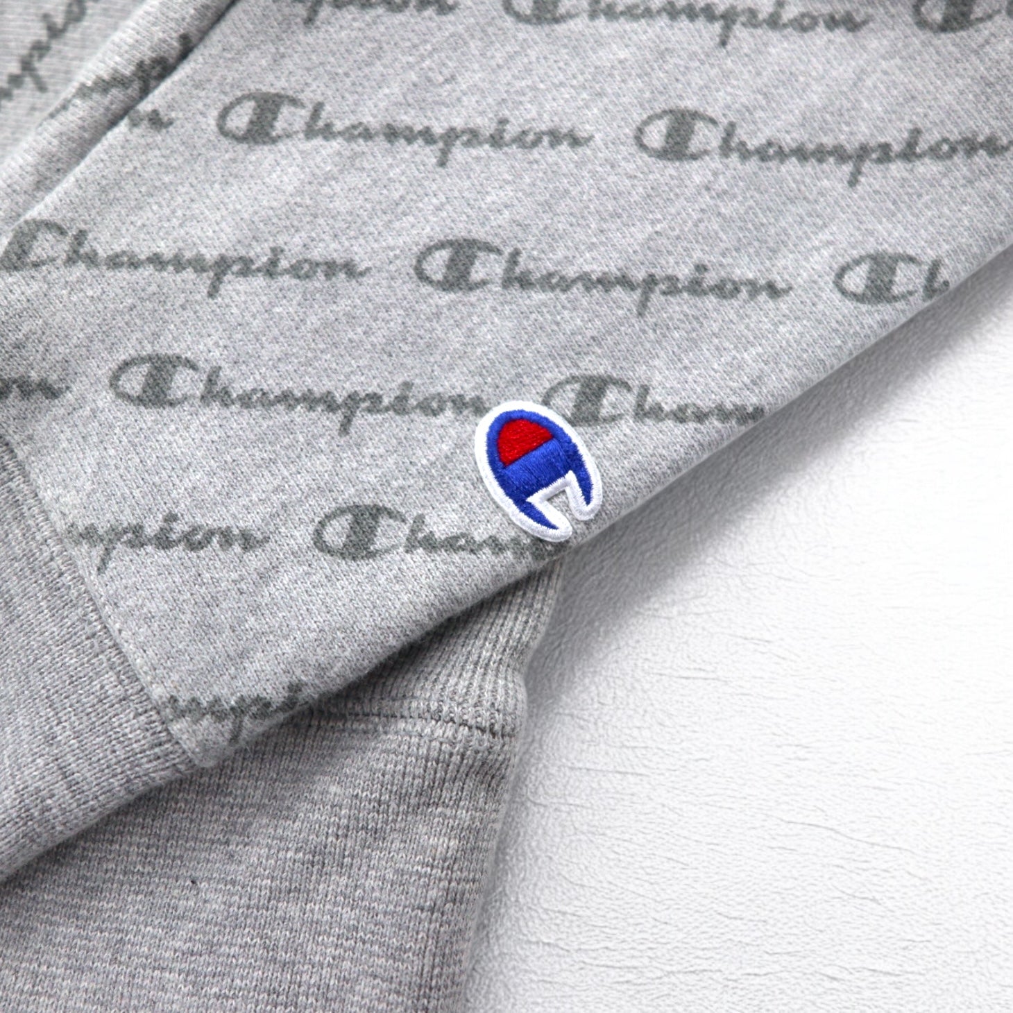 Champion Reverse Weave FELPA TUTTA STAMPA XL Grigio Etichetta blu Riassortimento Made in Honduras