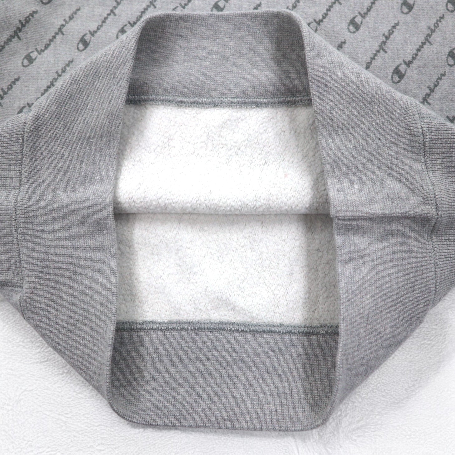 Champion Reverse Weave FELPA TUTTA STAMPA XL Grigio Etichetta blu Riassortimento Made in Honduras