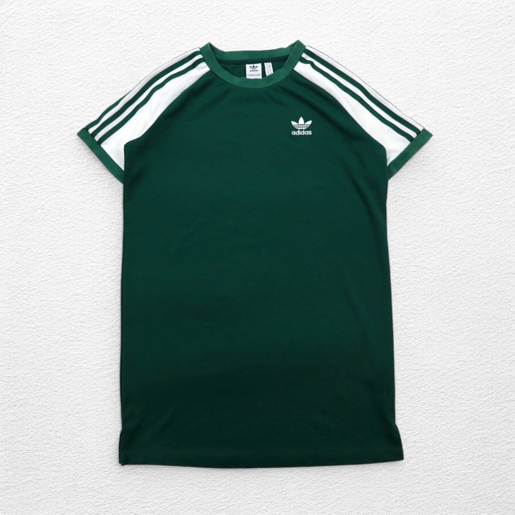 adidas originals ラグラン ドレス ワンピース Raglan Dress Tシャツ XL グリーン トレフォイルロゴ 3ストライプ CE4963