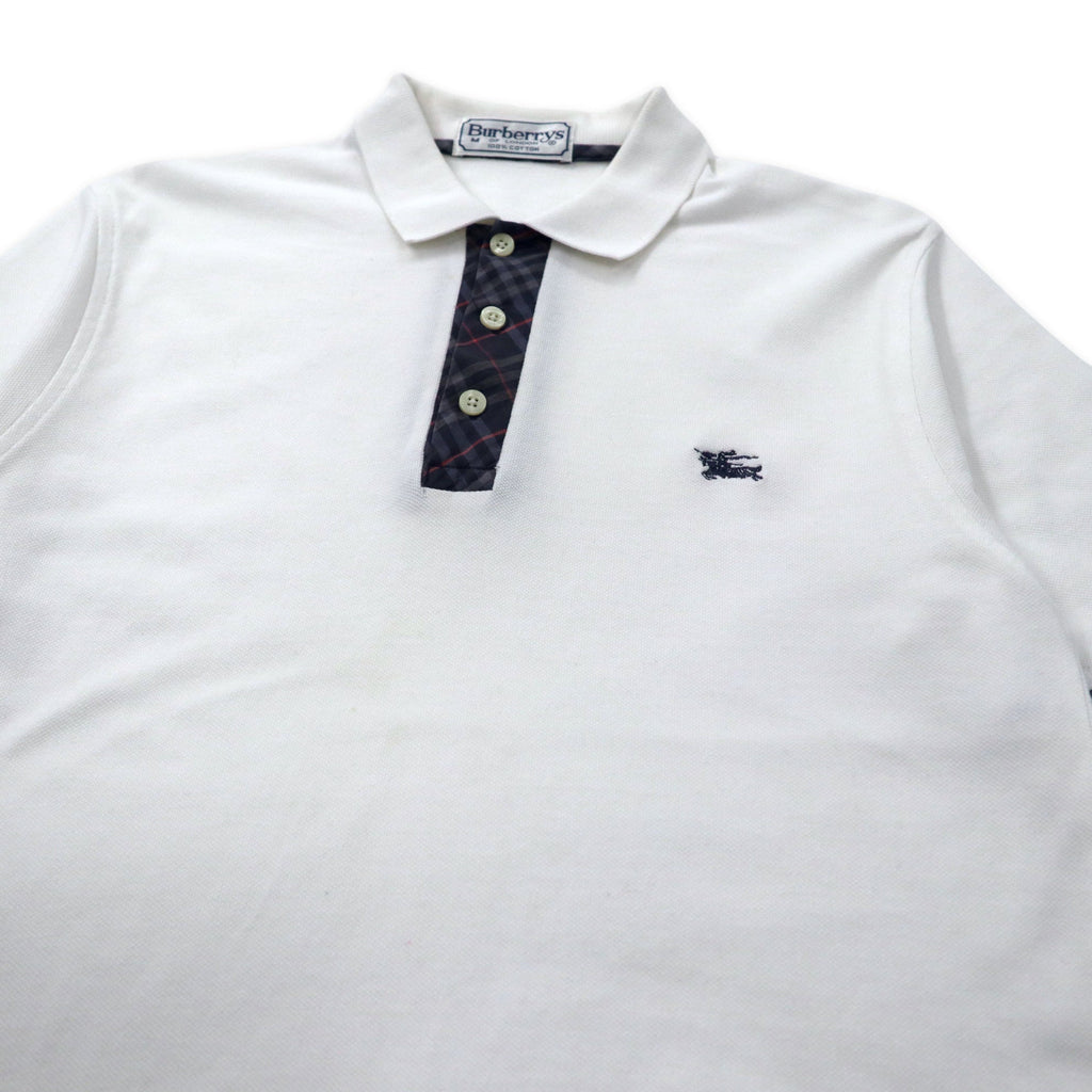 Burberrys Polo M Bianco con inserti Nova Check Cotone Logo a punto singolo Vintage