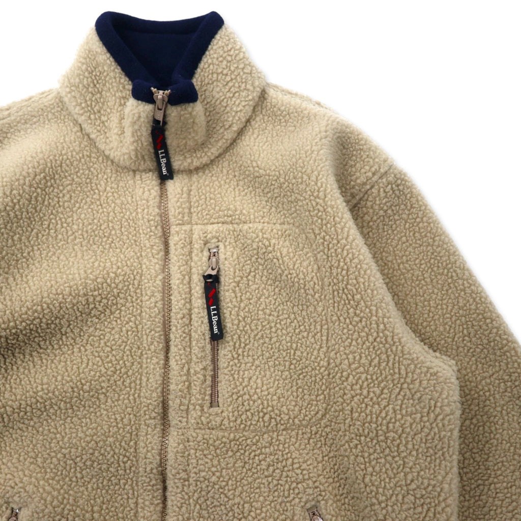 L.L.Bean USA Full Zip Fleece Jacket S Crema Poliestere 0D437