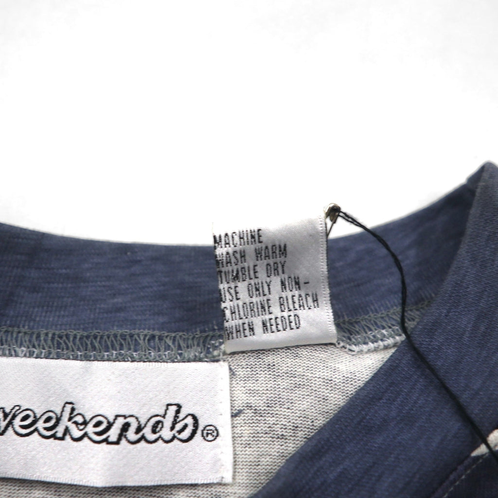T-shirt a fantasia etnica anni '90, taglia L, grigia, fantasia all-over, a righe, in cotone, mai usata.