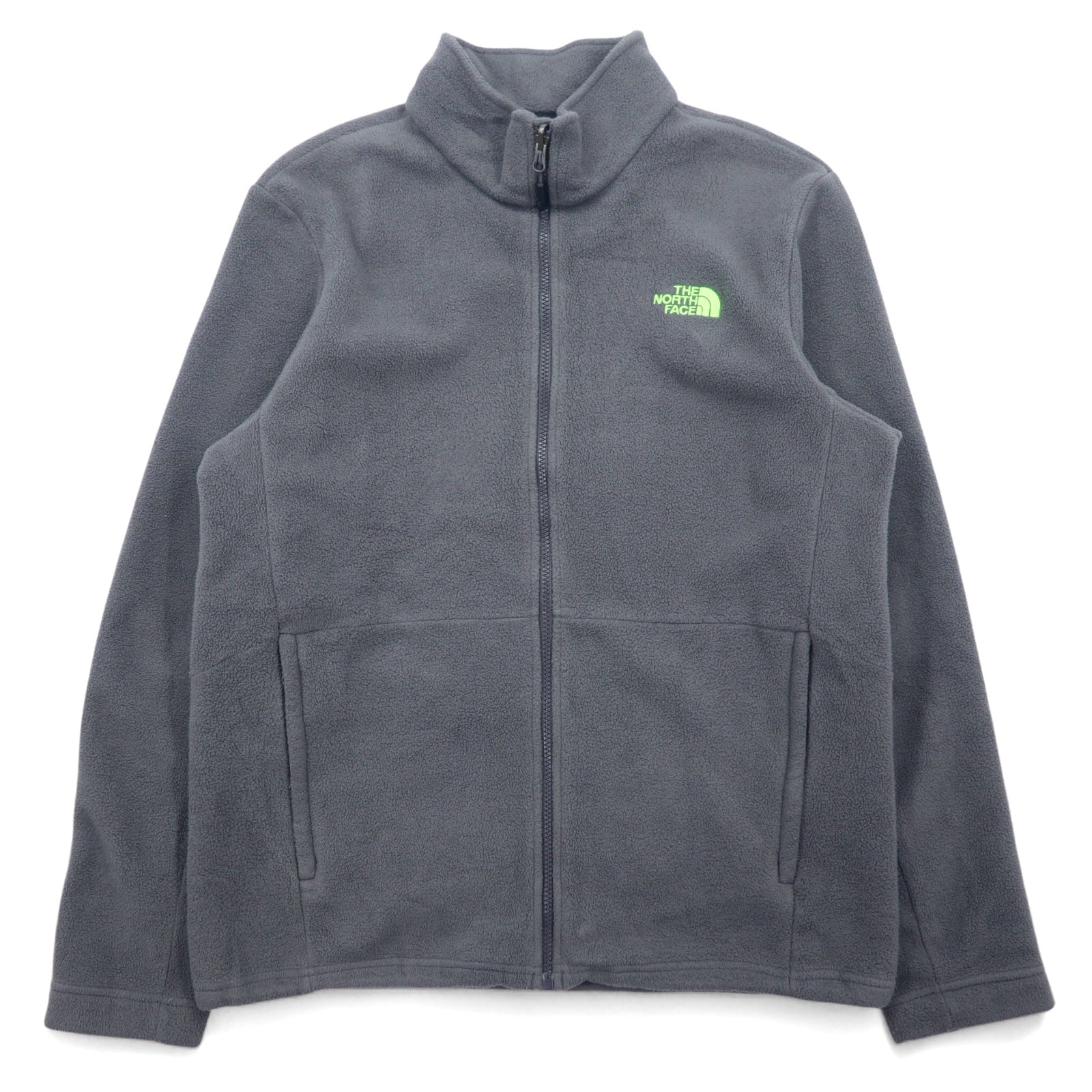 THE NORTH FACE Giacca in pile L grigio poliestere logo ricamato coulisse Made in El Salvador