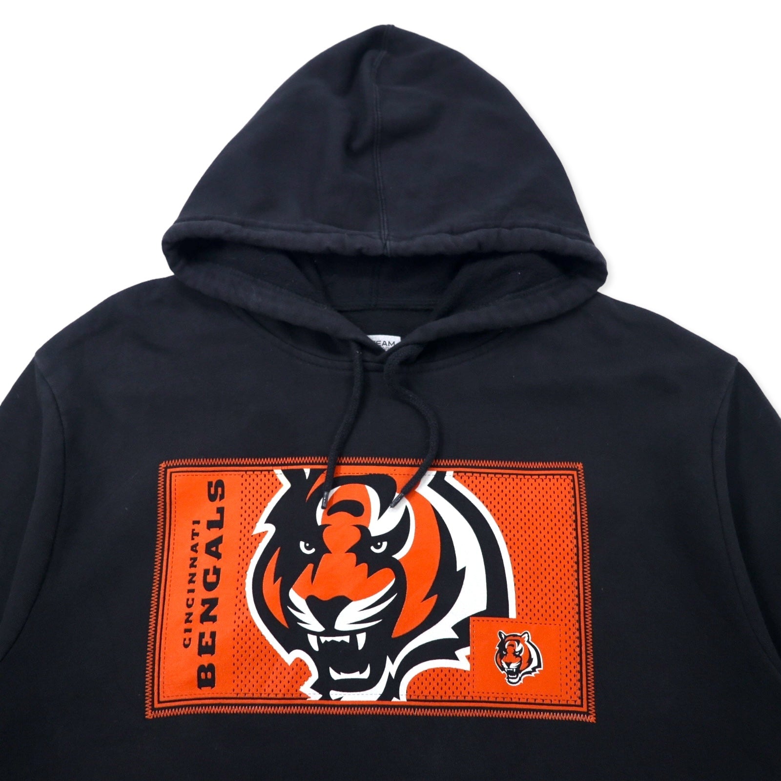 NFL TEAM APPAREL Felpa con cappuccio 2XL Nera Cotone felpato CINCINNATI BENGALS Taglia grossa Fabbricato in Pakistan