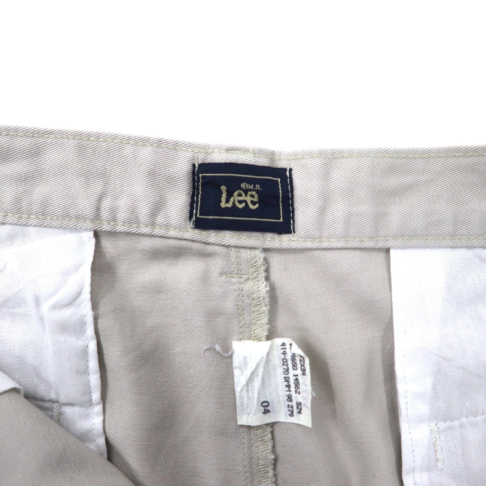 Lee Pantaloni chino affusolati a due pieghe anni '90 34 Beige Cotone Pieghe centrali