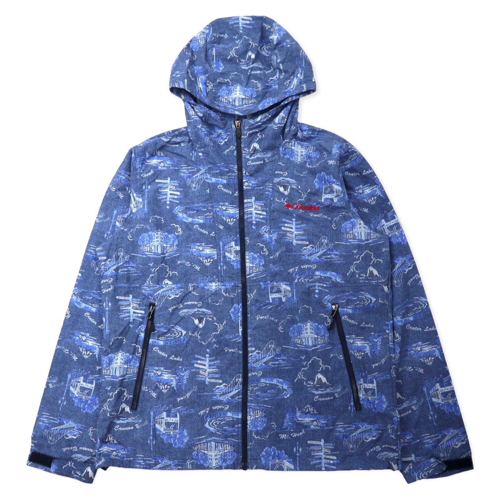 Columbia Hazen Patterned Jacket XL, blu, stampa all-over, nylon, idrorepellente, ripiegabile, HAZEN PATTERNED JACKET PM3728
