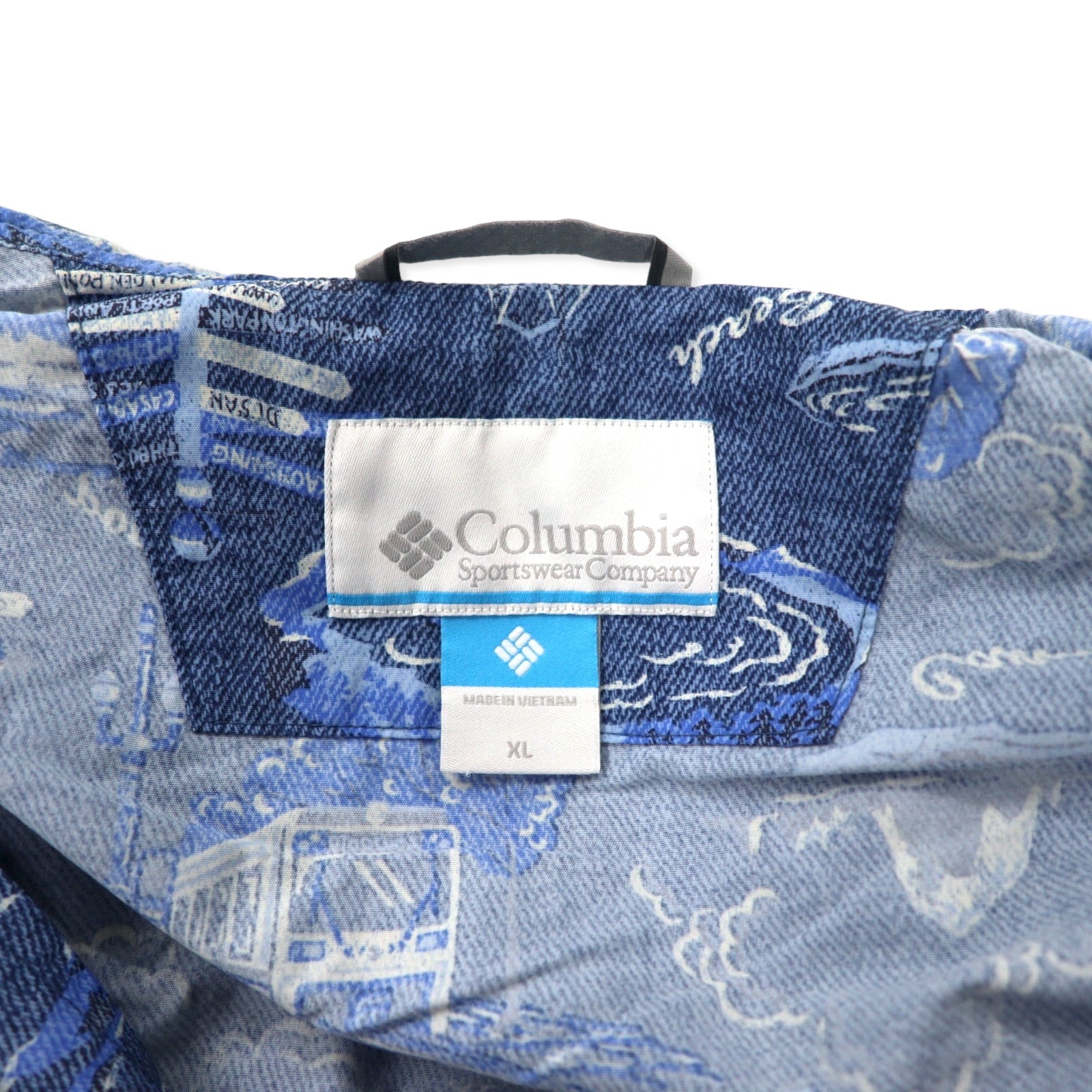 Columbia Hazen Patterned Jacket XL, blu, stampa all-over, nylon, idrorepellente, ripiegabile, HAZEN PATTERNED JACKET PM3728