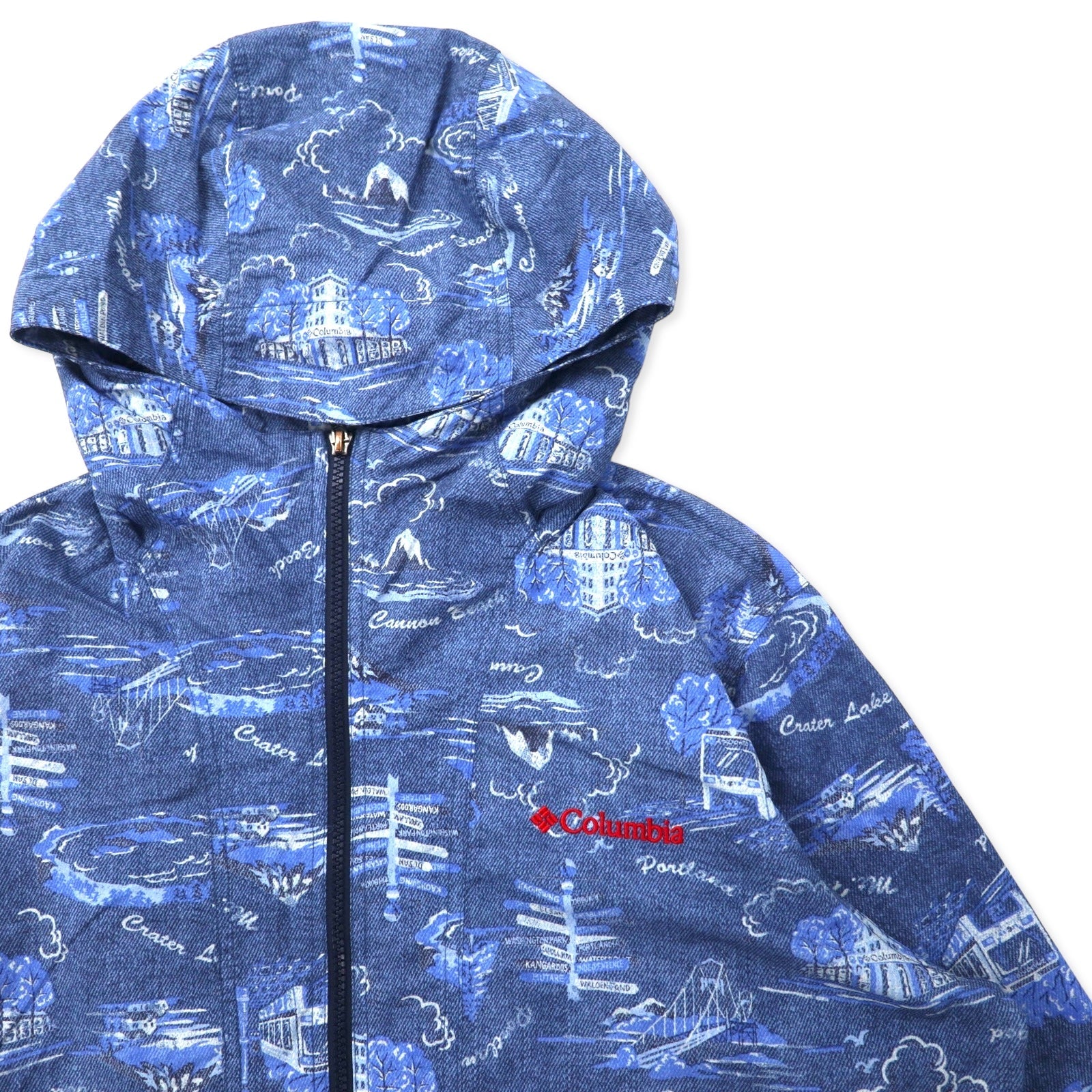 Columbia Hazen Patterned Jacket XL, blu, stampa all-over, nylon, idrorepellente, ripiegabile, HAZEN PATTERNED JACKET PM3728