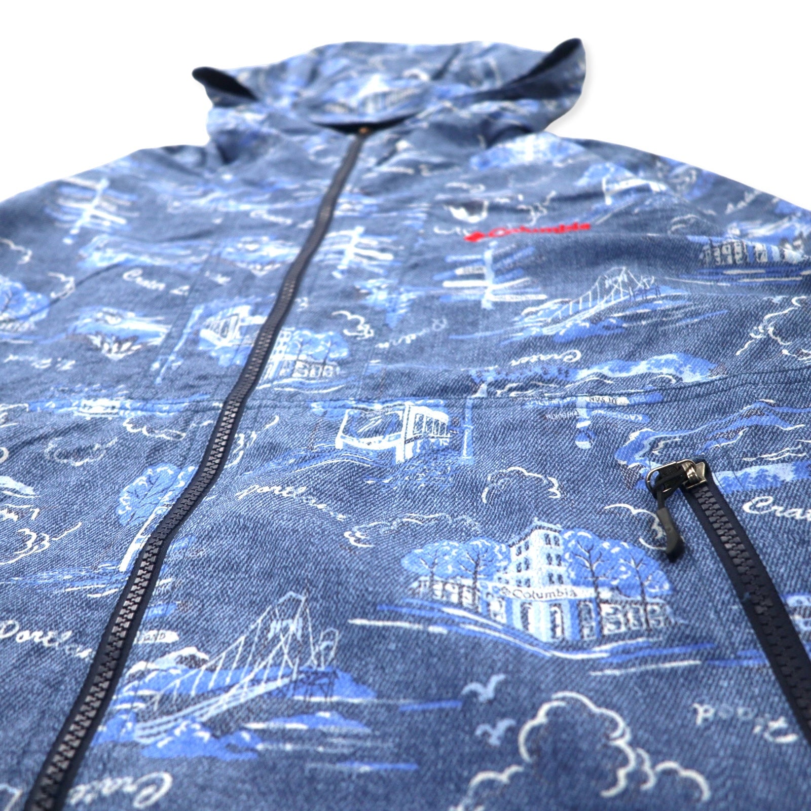 Columbia Hazen Patterned Jacket XL, blu, stampa all-over, nylon, idrorepellente, ripiegabile, HAZEN PATTERNED JACKET PM3728