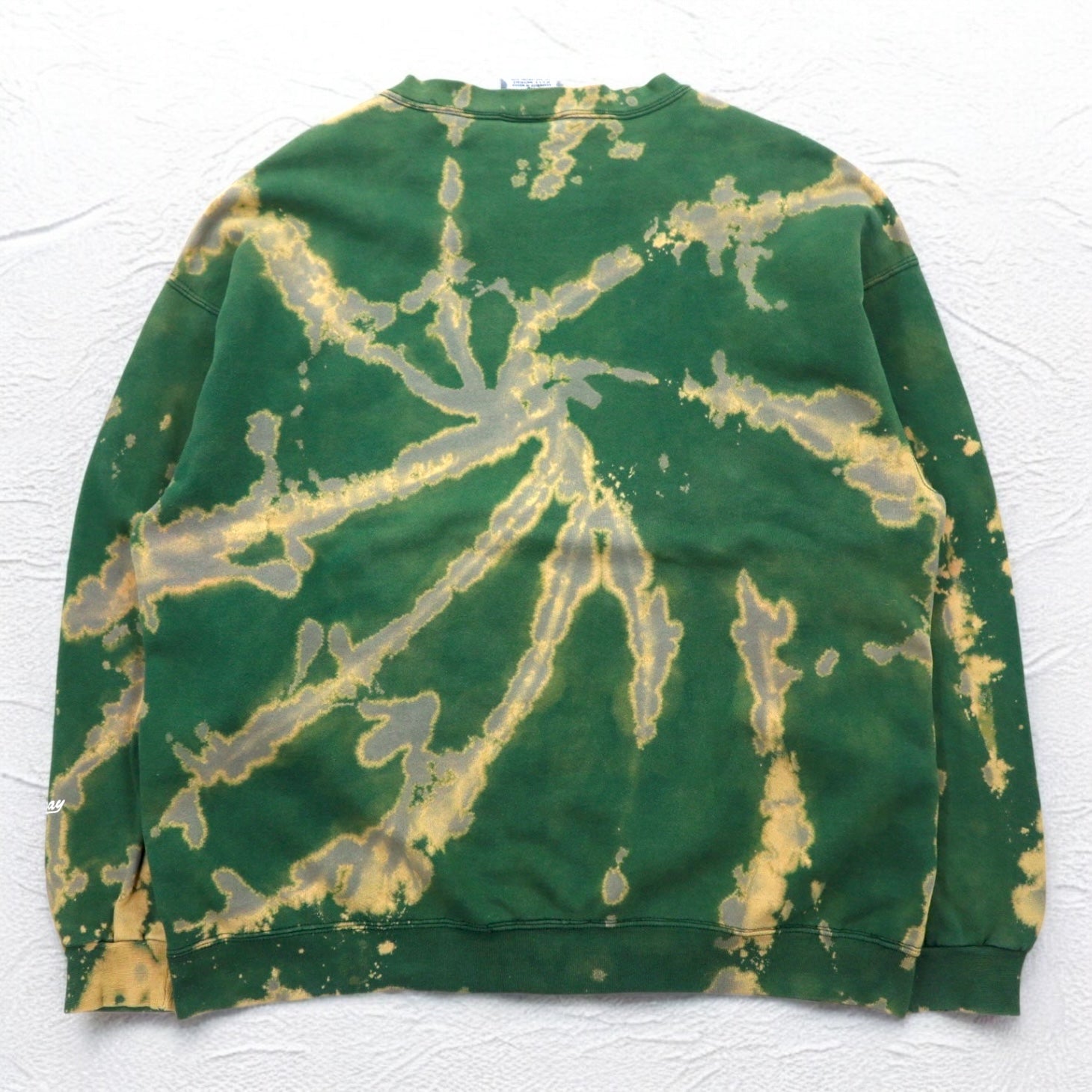 Felpa Lee anni '90 Pathway SKATEBOARDS, taglia XL, verde tie-dye, cotone premium, made in Messico.