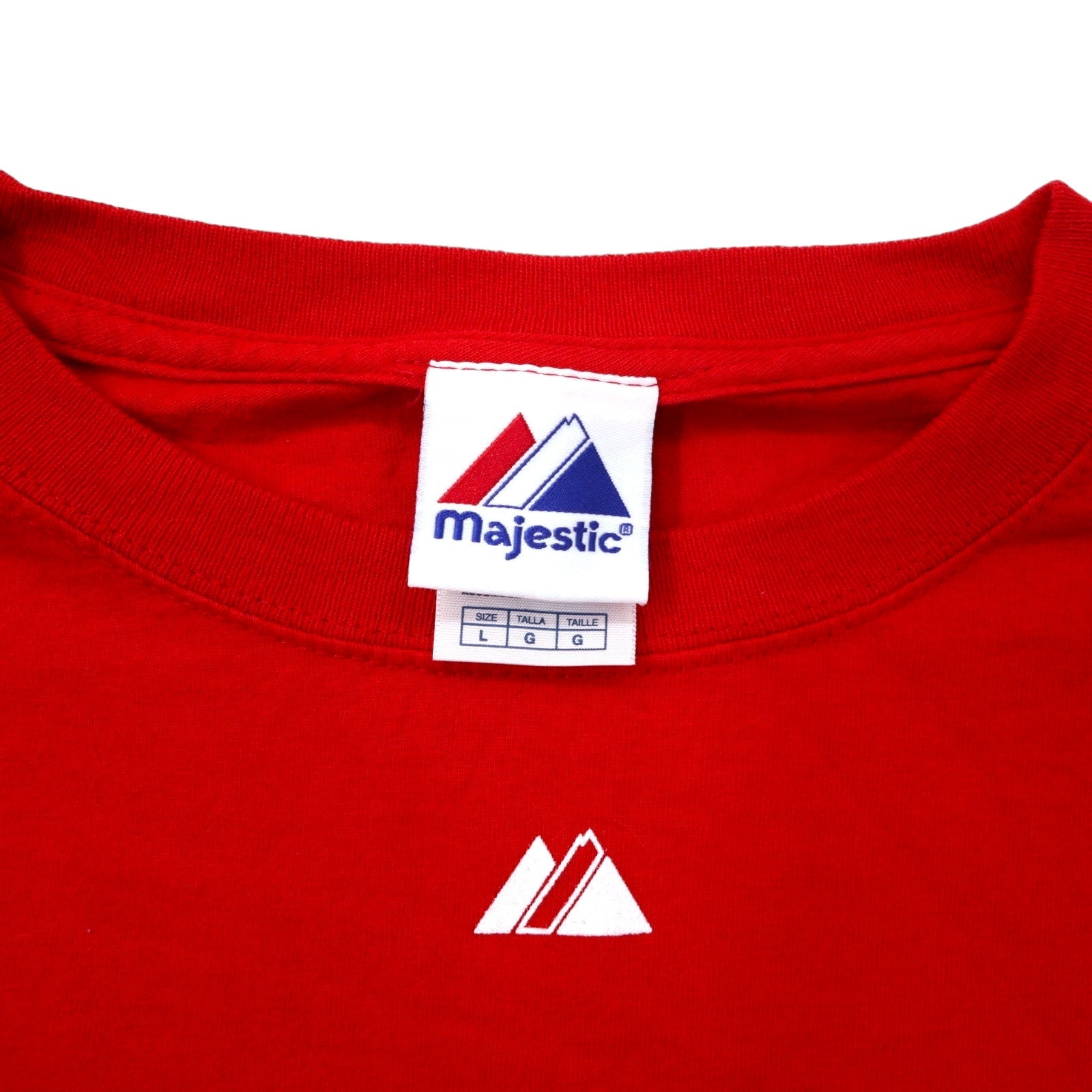 T-shirt Majestic USA made anni '00 MLB stampata, taglia L, cotone rosso RED SOX BASEBALL CLUB