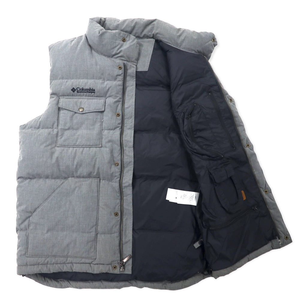 Columbia Gilet Deep Canyon Piumino M Grigio Poliestere Cotone Heather Ridge Cross Idrorepellente Durevole Trattamento Teflon PM1053