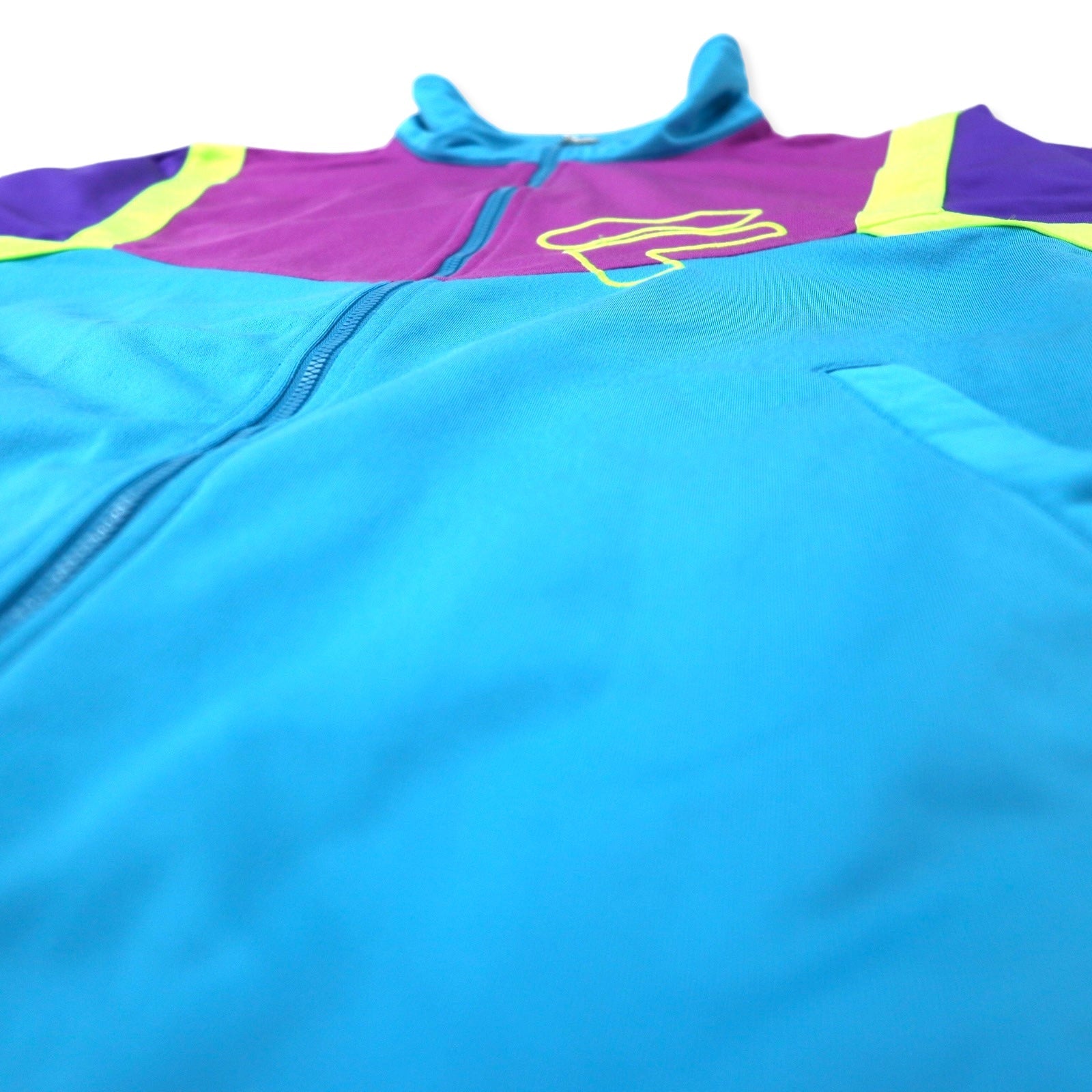 Giacca sportiva FILA anni '90, tuta, XL, blu, color block, poliestere, logo ricamato