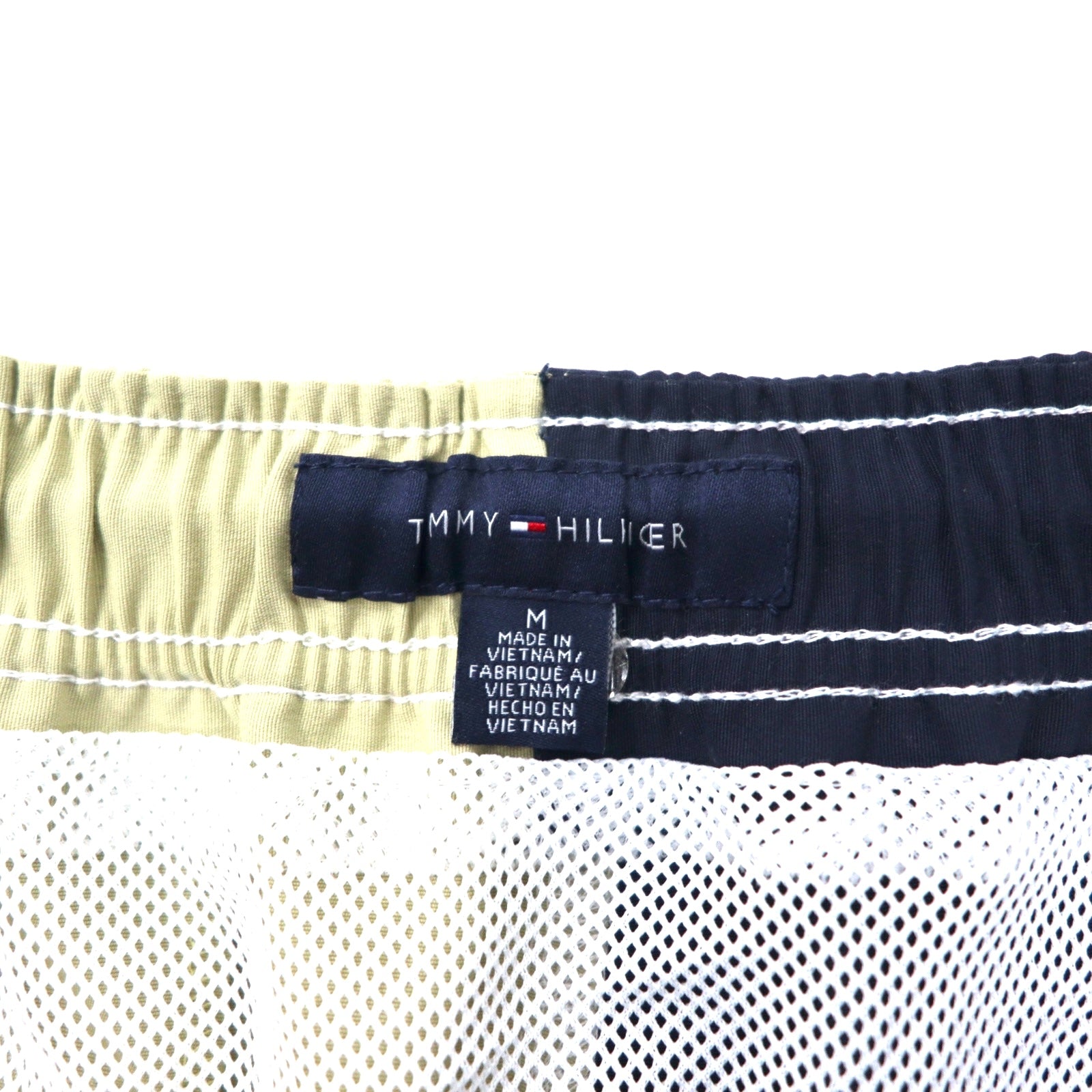 TOMMY HILFIGER pantaloncini corti facili bicolore costume da bagno M beige navy poliestere per mare e piscina